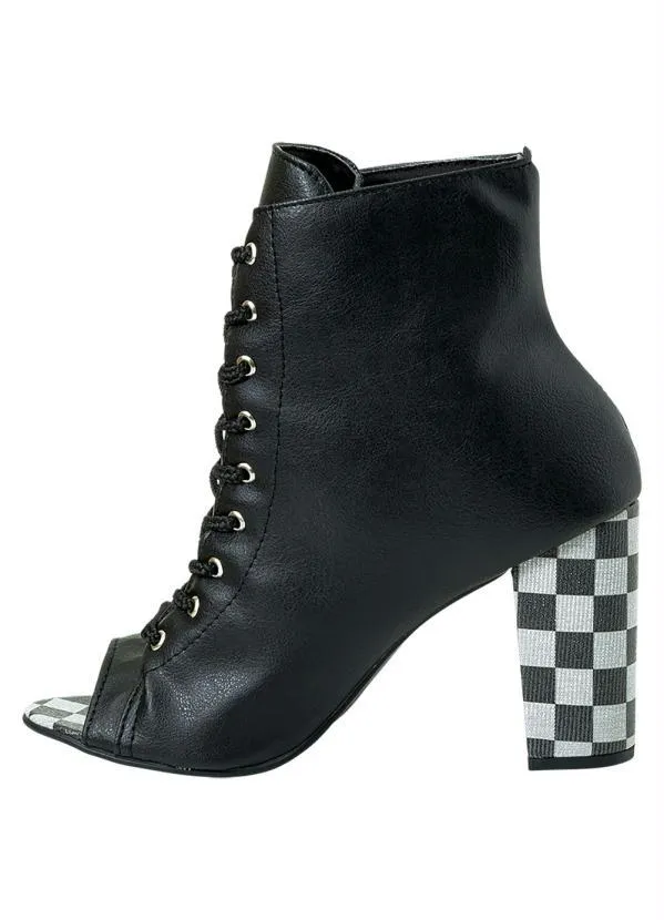 Perfecta - Ankle Boot Xadrez em Sintético 3