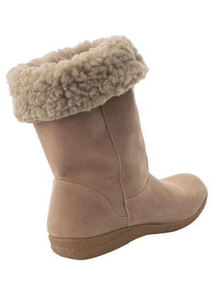 Perfecta - Bota Bege com Pelo Sintético - PERFECTA