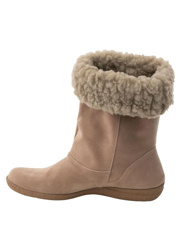 Perfecta - Bota Bege com Pelo Sintético 3