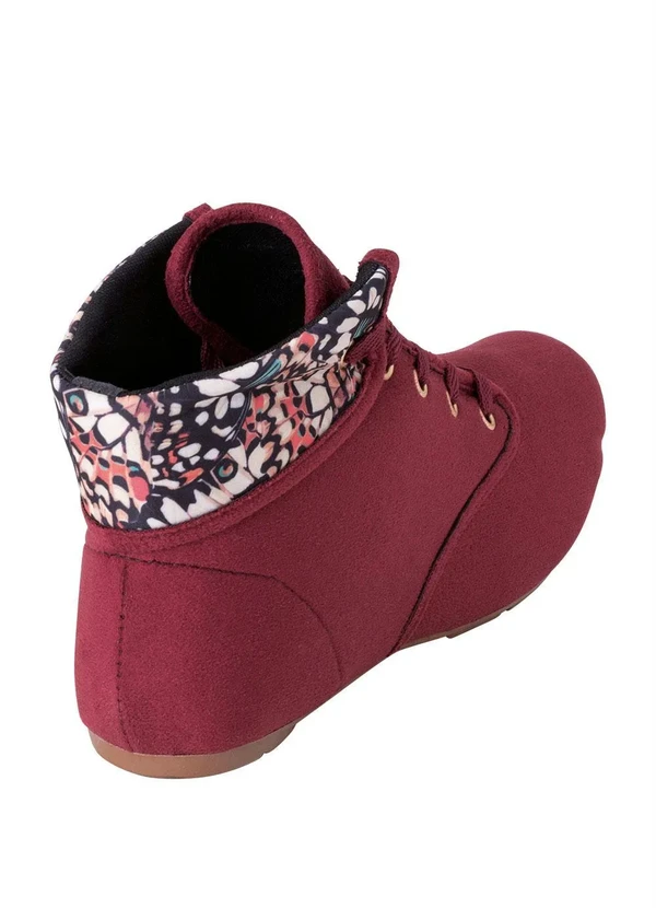 Perfecta - Bota Bordô em Camurça Sintética 2