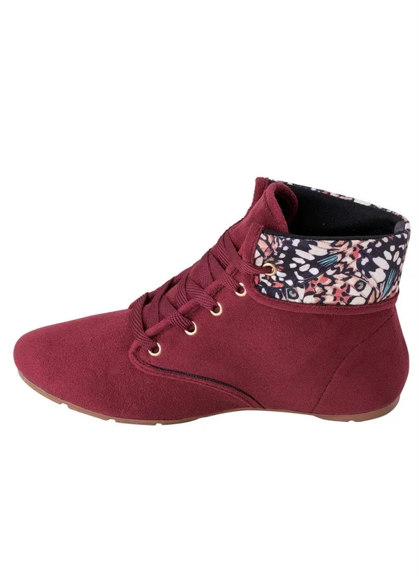 Perfecta - Bota Bordô em Camurça Sintética 3