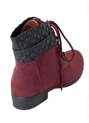 Perfecta - Bota Bordô em Camurça - PERFECTA