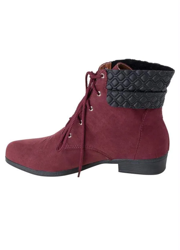 Perfecta - Bota Bordô em Camurça 3