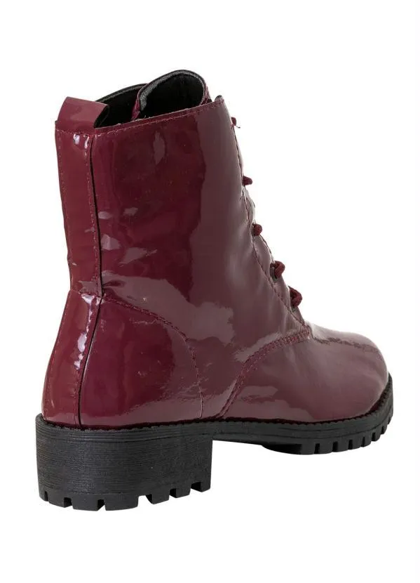 Perfecta - Bota Bordô em Verniz 2