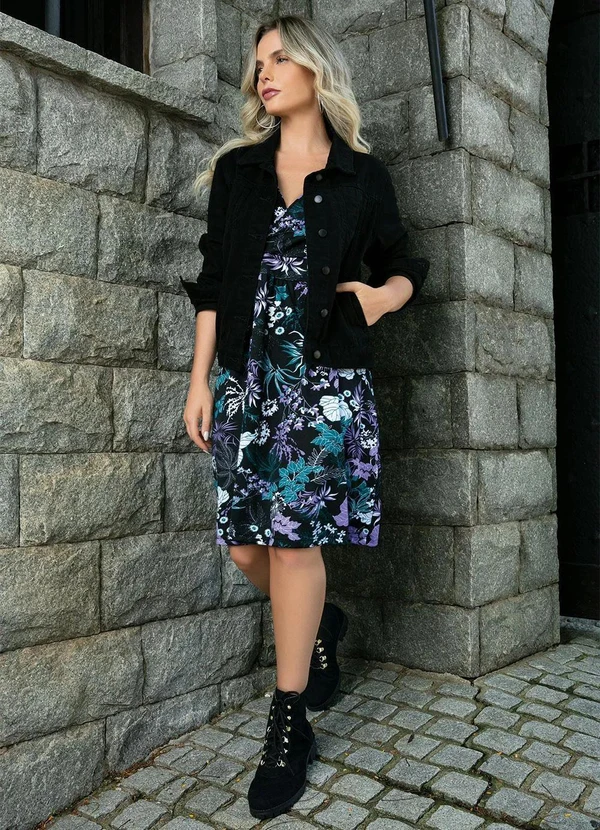 Perfecta - Bota Cano Médio Preta em Camurça 2