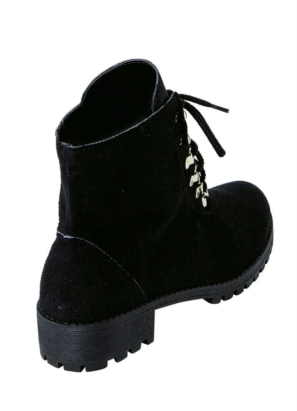 Perfecta - Bota Cano Médio Preta em Camurça 3