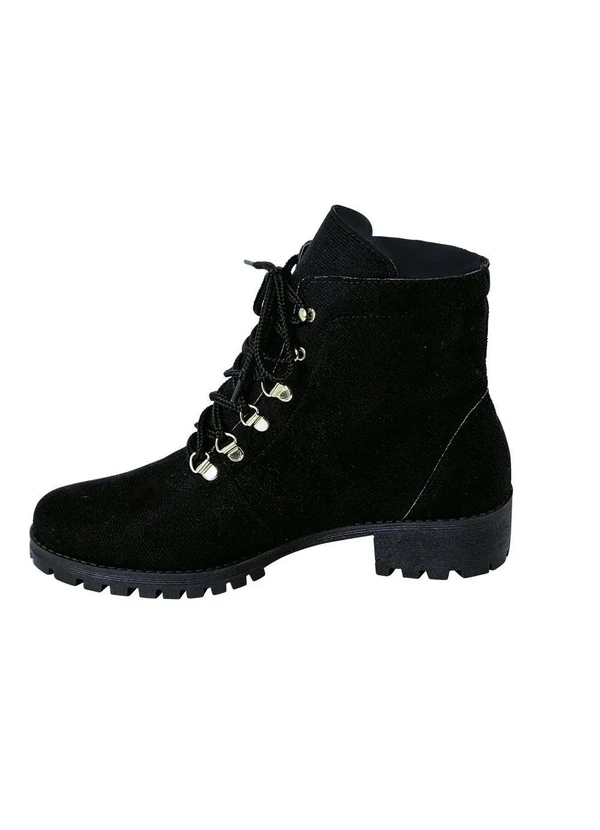 Perfecta - Bota Cano Médio Preta em Camurça 4