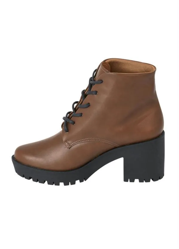 Perfecta - Bota Caramelo Cano Médio com Solado Tratorado 3