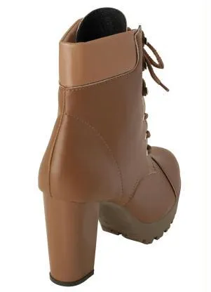 Perfecta - Bota Caramelo Cano Médio em Sintético - PERFECTA