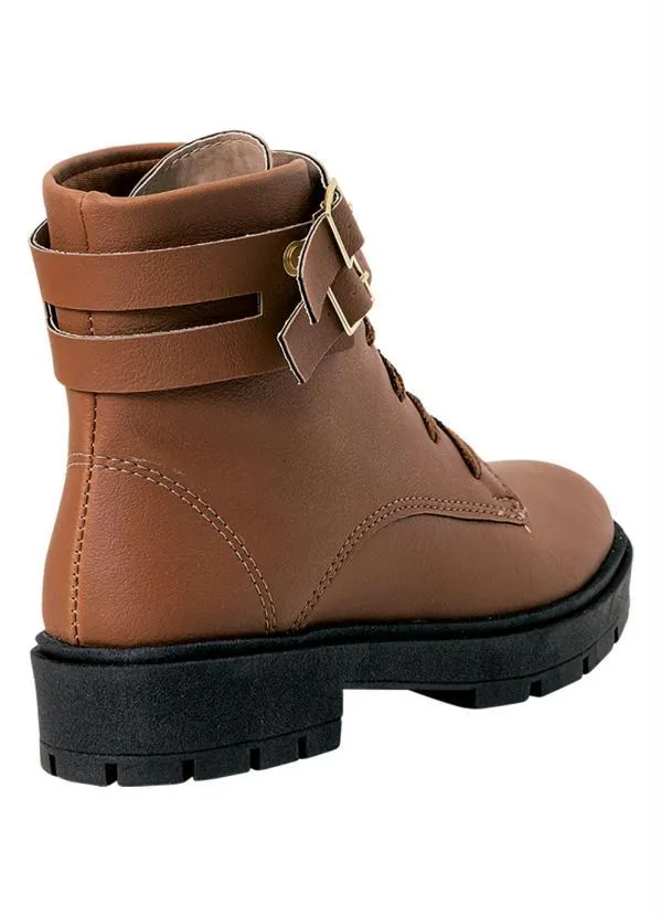 Perfecta - Bota Feminina Caramelo com Fivela 2