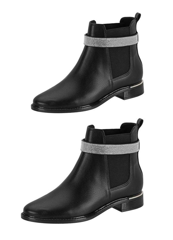 Rovitex - Bota Feminina Chelsea com Strass Preto
