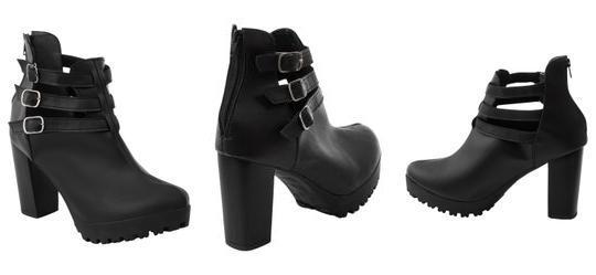 Bota Feminina Preta em Sinttico