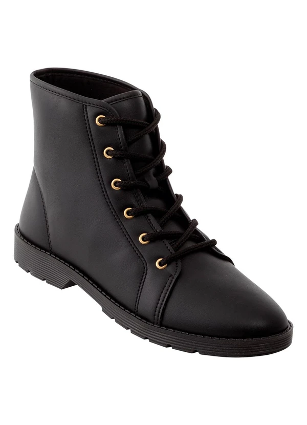 Moleca - Bota Moleca Preta em Sintético