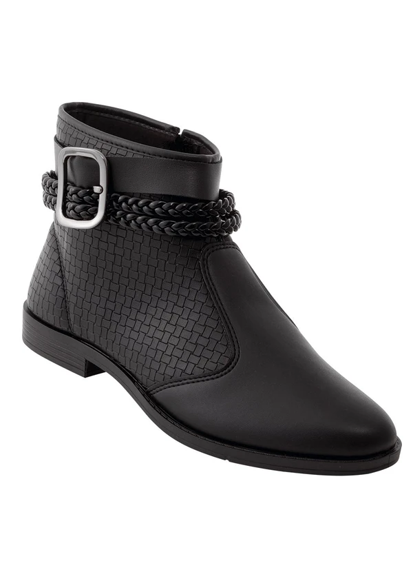 Moleca - Bota Moleca Preta em Sintético