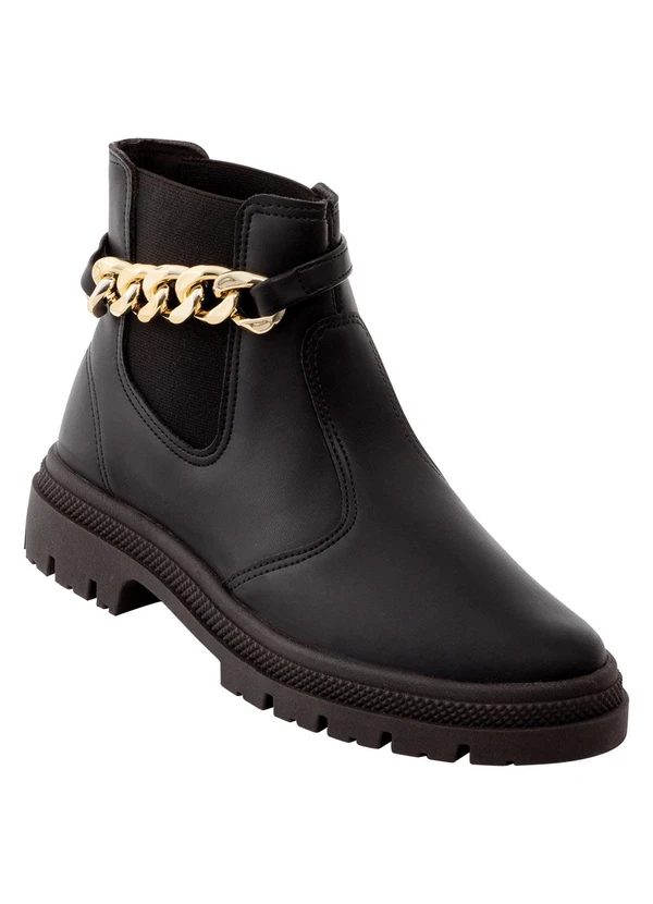 Moleca - Bota Moleca Preta em Sintético