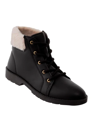 Moleca Bota Moleca Preta em Tecido