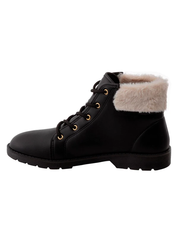 Moleca Bota Moleca Preta em Tecido