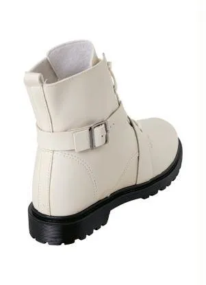 Perfecta - Bota Off White em Sintético - PERFECTA