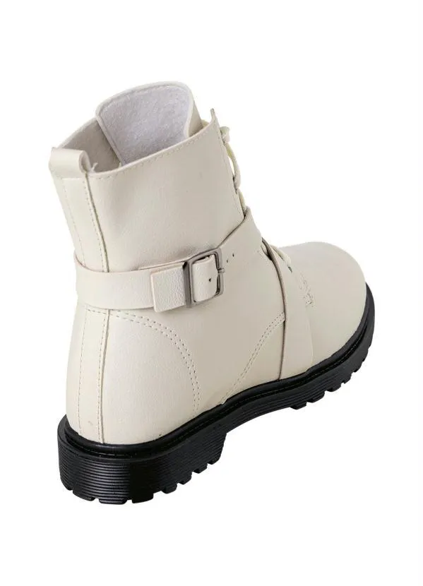 Perfecta - Bota Off White em Sintético 2