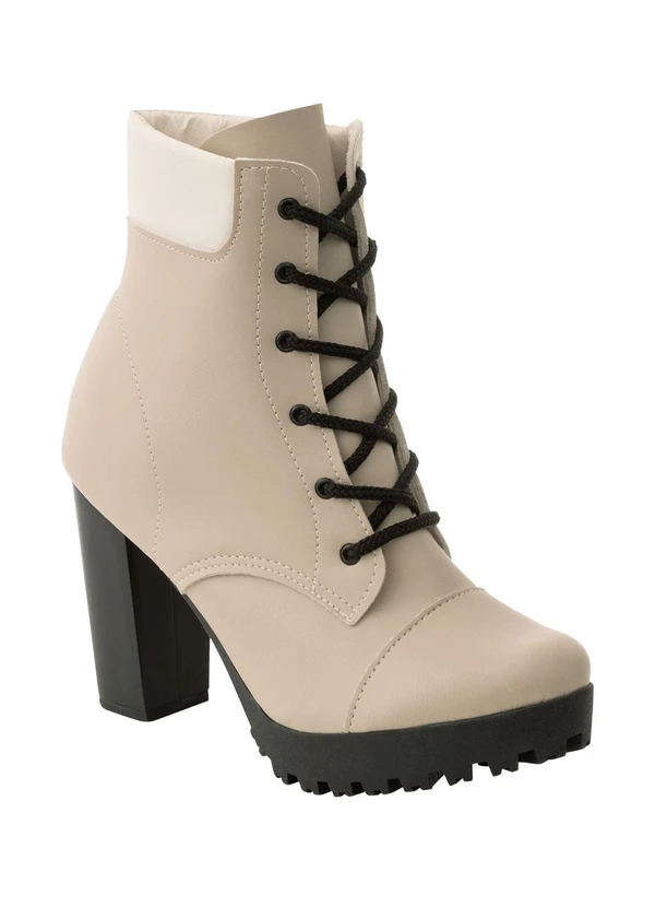 Perfecta - Bota Off White em Sintético