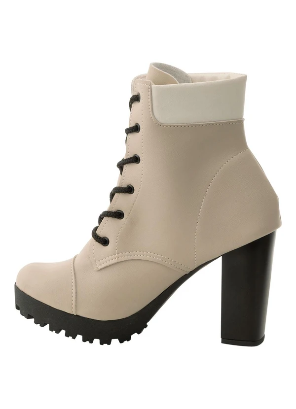 Perfecta - Bota Off White em Sintético 3