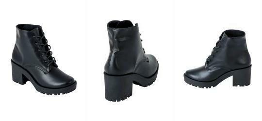 Bota Preta Cano Mdio com Solado Tratorado