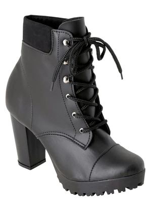 Perfecta - Bota Preto Cano Médio em Sintético - PERFECTA