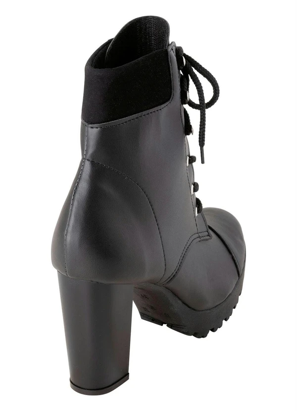 Perfecta - Bota Preto Cano Médio em Sintético 3
