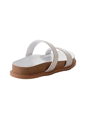 Chinelo Beira Rio (Branco/Prata) em Sintético - BEIRA RIO
