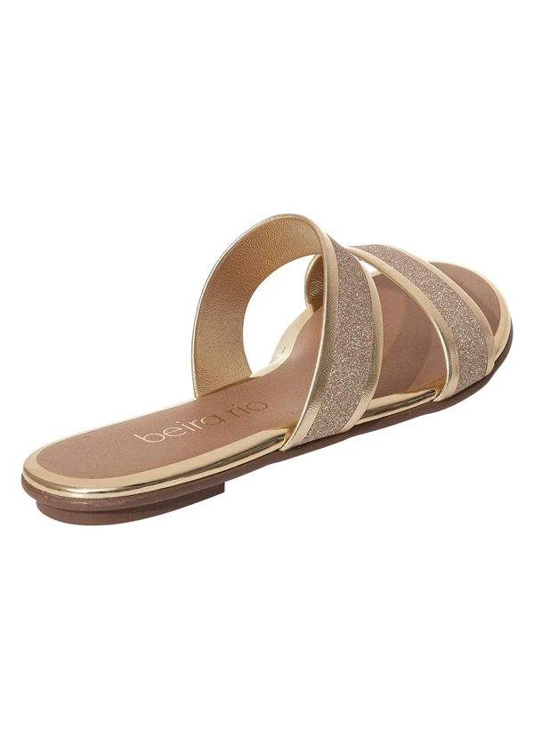 Beira Rio - Chinelo Beira Rio Dourado em Sintético 2