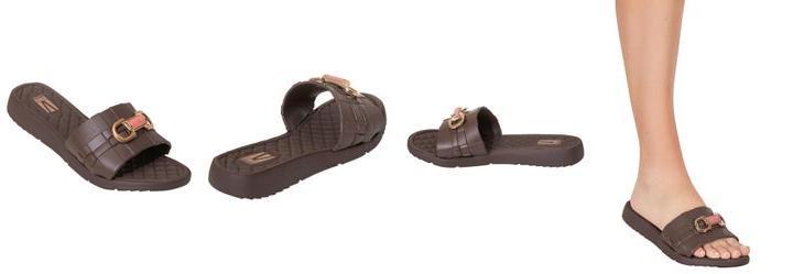 Chinelo Caf com Adereo no Cabedal