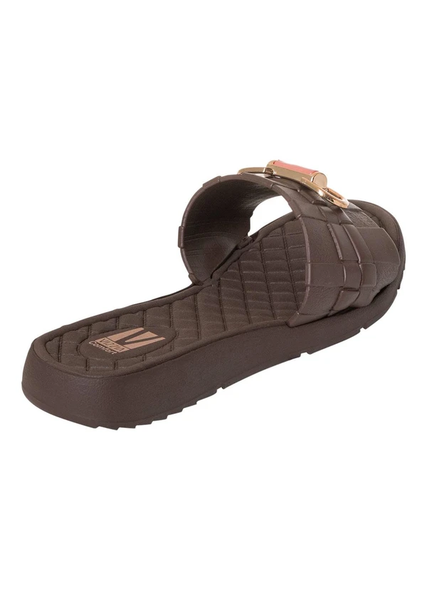 Perfecta - Chinelo Café com Adereço no Cabedal 2