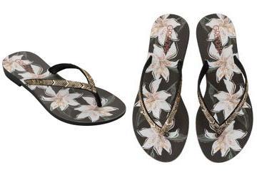 Chinelo Grendha Amor em Flor Preta