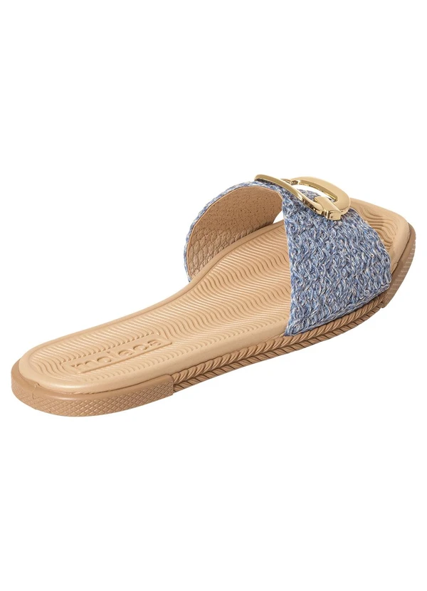 Moleca - Chinelo Moleca Azul com Bordado 2