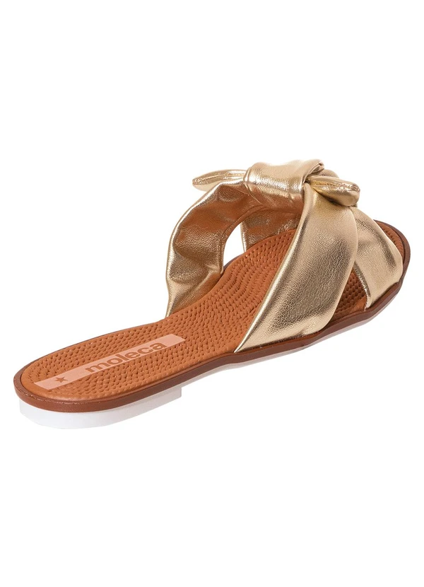 Moleca - Chinelo Moleca Dourada em Sisntético Metalizado 2