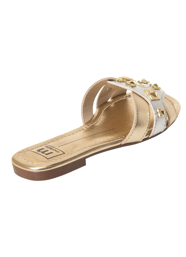 Moleca - Chinelo Moleca Dourado em Sintético 2
