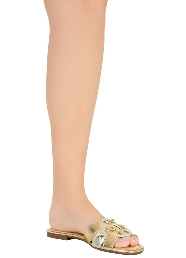 Moleca - Chinelo Moleca Dourado em Sintético 4