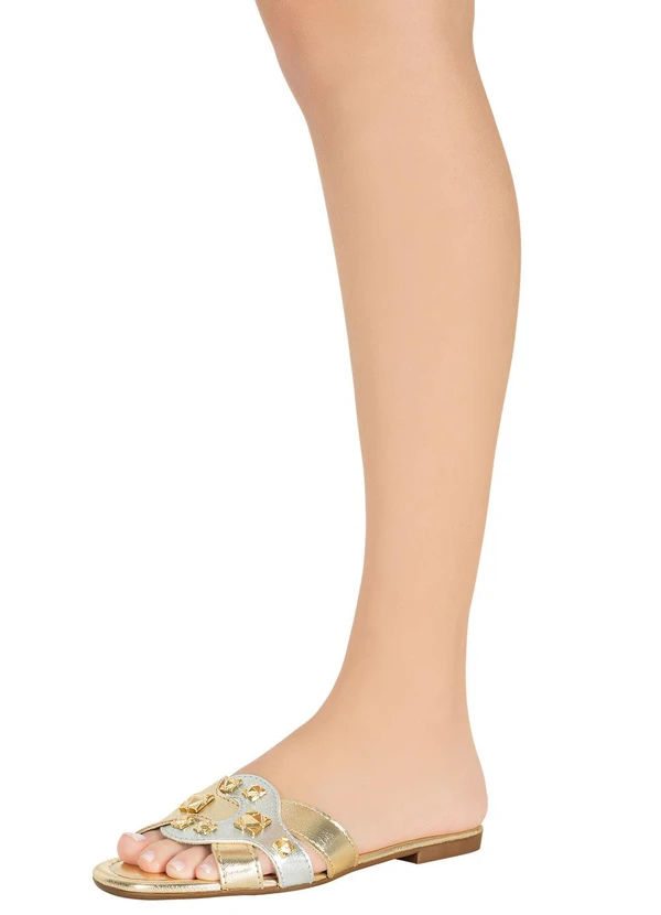 Moleca - Chinelo Moleca Dourado em Sintético 5