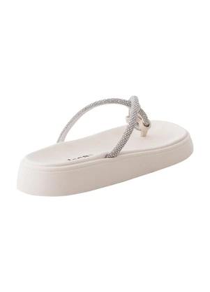 Chinelo Moleca (Off White) em Sintético - MOLECA