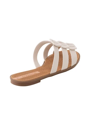 Chinelo Moleca (Off White) em Sintético - MOLECA