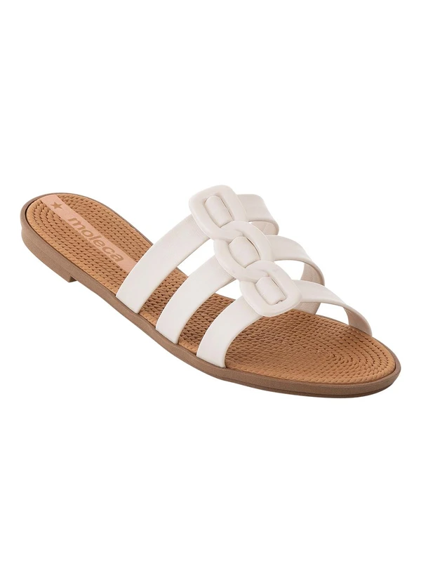 Moleca - Chinelo Moleca Off White em Sintético