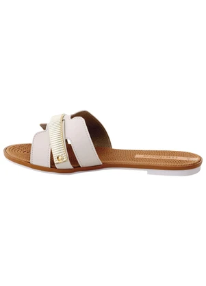 Chinelo Moleca (Off White) em Sintético - MOLECA