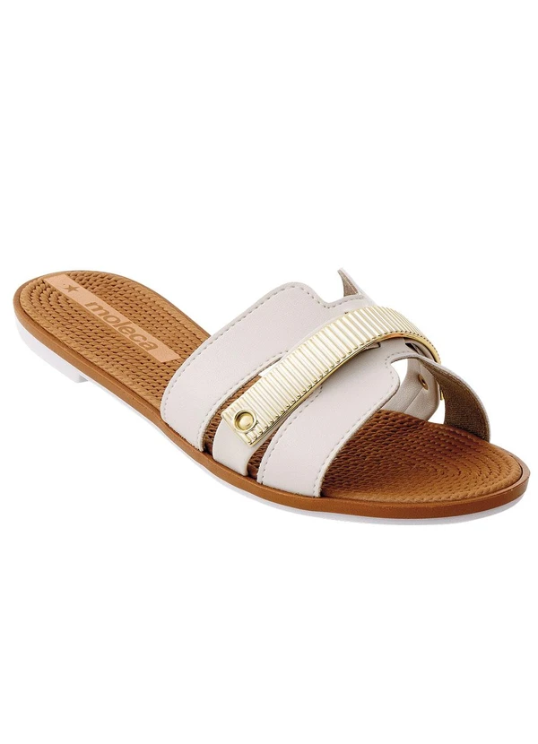 Moleca - Chinelo Moleca Off White em Sintético 3