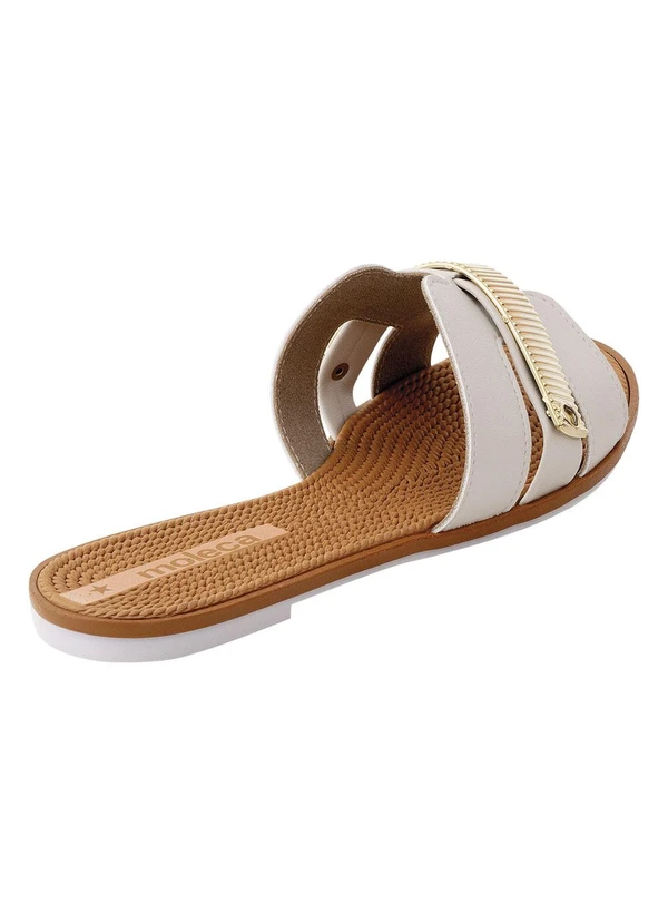 Moleca - Chinelo Moleca Off White em Sintético 4