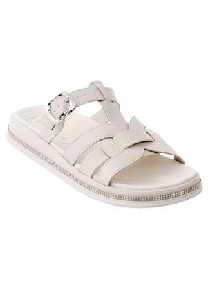 Chinelo Moleca (Off White) em Sintético - MOLECA