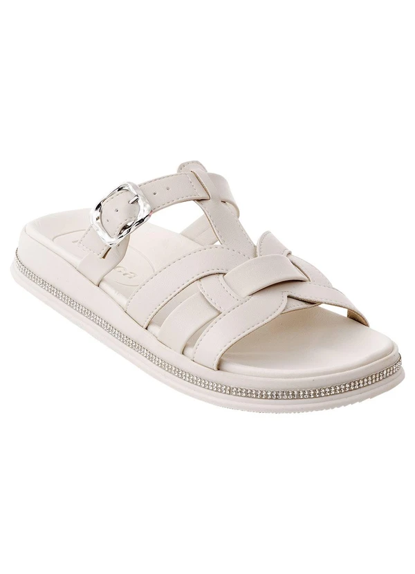 Moleca - Chinelo Moleca Off White em Sintético 2