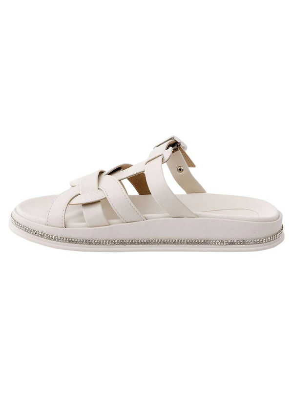 Moleca - Chinelo Moleca Off White em Sintético 4