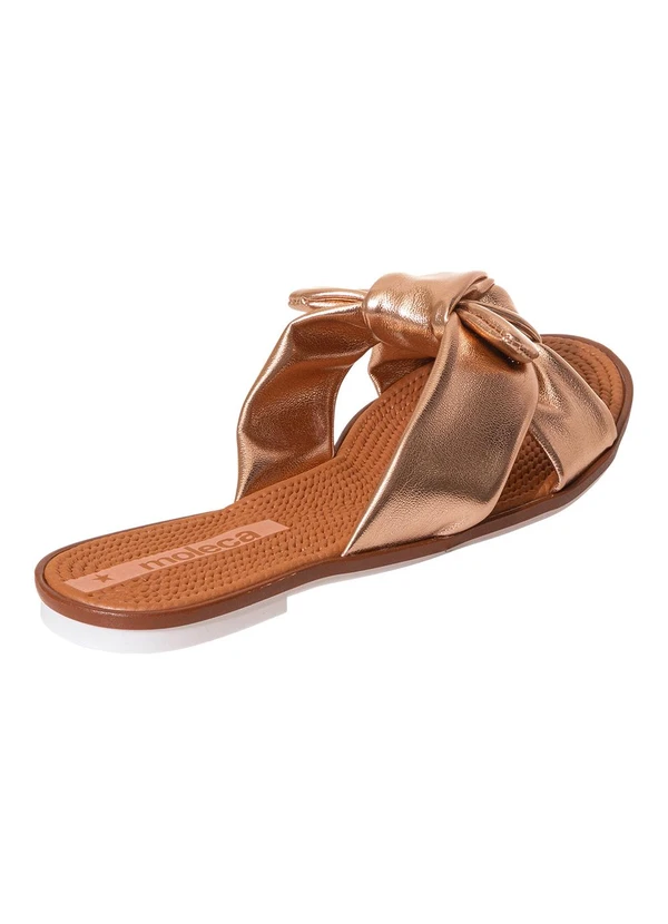 Moleca - Chinelo Moleca Ouro Rosa em Sintético Metalizado 2