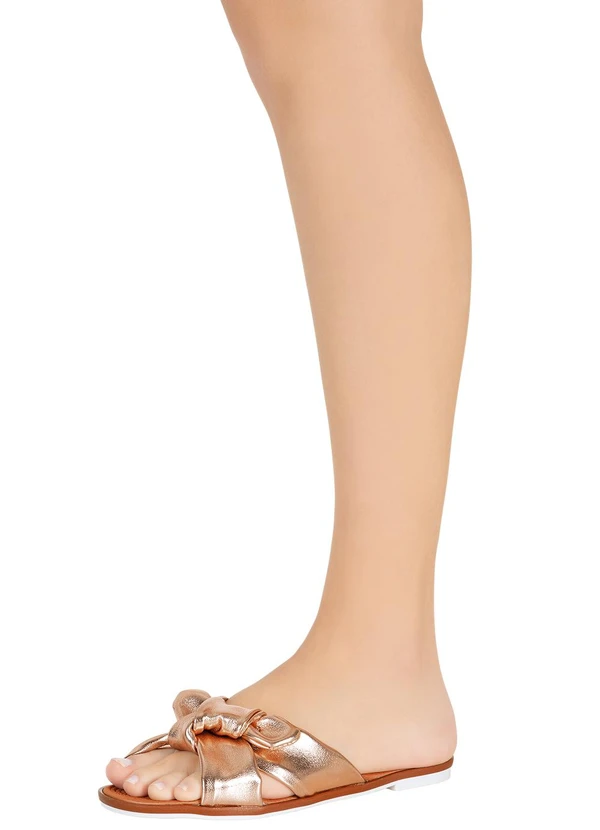 Moleca - Chinelo Moleca Ouro Rosa em Sintético Metalizado 5