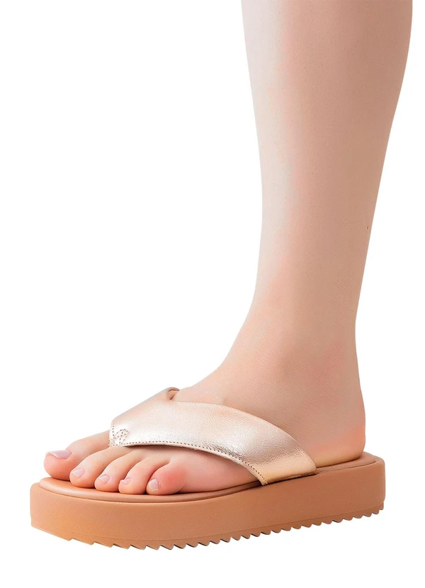 Moleca - Chinelo Moleca Ouro Rosado em Sintético 4